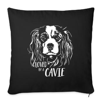 CAVALIER KING CHARLES SPANIEL loved Cavie Wilsigns - Sofa pillowcase 17,3'' x 17,3'' (45 x 45 cm) - black - Front
