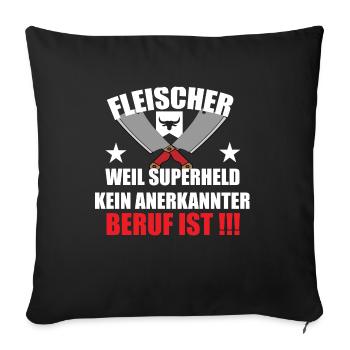 Fleischer Metzger Zerleger Schlachter - Sofakissenbezug 45 x 45 cm - Schwarz - Vorne