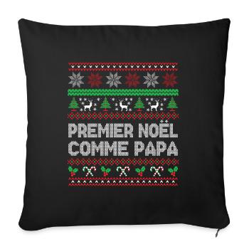 Premier Noël Comme Papa - Housse de coussin décorative 45 x 45 cm - noir - Devant