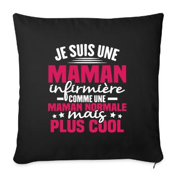Je suis une maman infirmière - Housse de coussin décorative 45 x 45 cm - noir - Devant