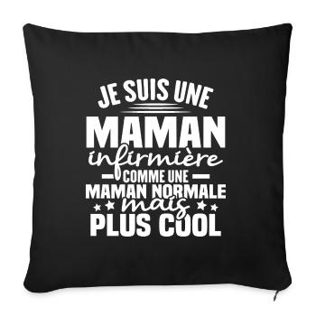 Je suis une maman infirmière - Housse de coussin décorative 45 x 45 cm - noir - Devant