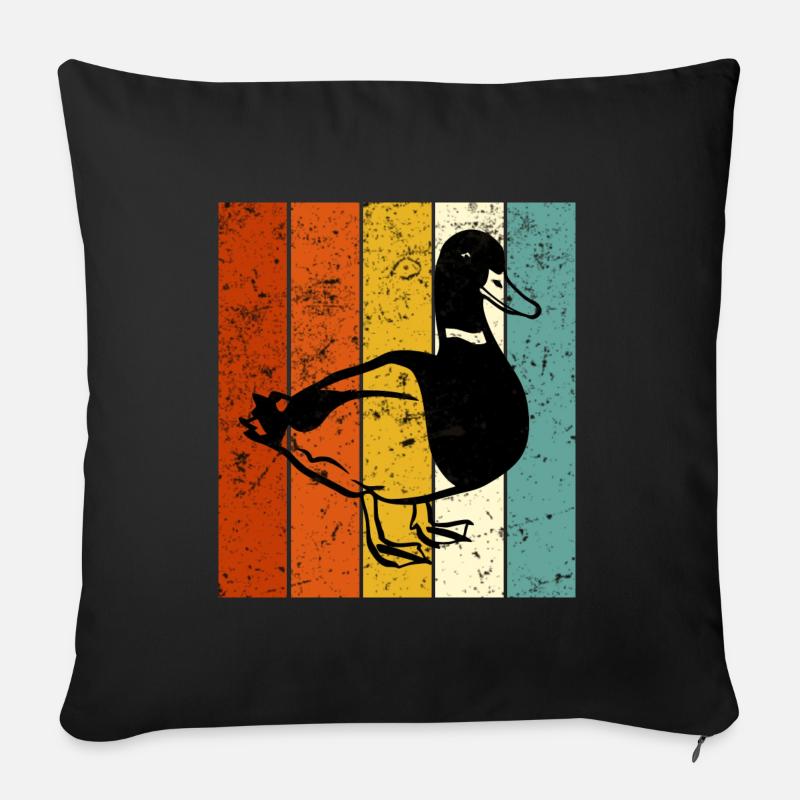Canard canard - Housse de coussin décorative 45 x 45 cm - noir