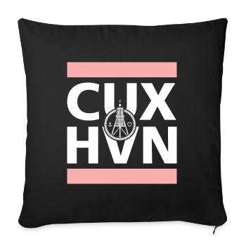 Cuxhaven Kugelbake Anker Herz maritim cuxhvn - Sofakissenbezug 45 x 45 cm - Schwarz - Vorne