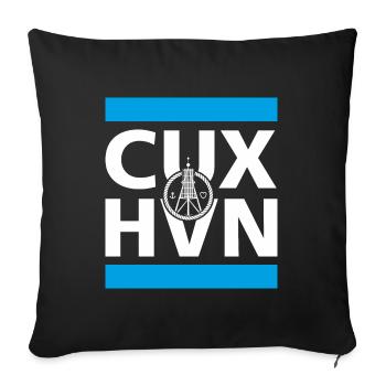 Cuxhaven Kugelbake Anker Herz maritim cuxhvn - Sofakissenbezug 45 x 45 cm - Schwarz - Vorne