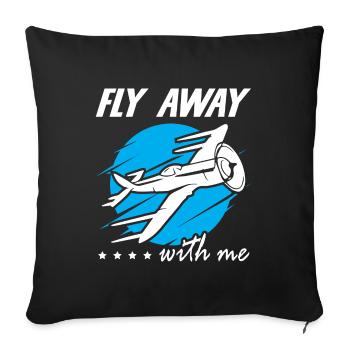 Fly Away With Me - Sofa pillowcase 17,3'' x 17,3'' (45 x 45 cm) - black - Front