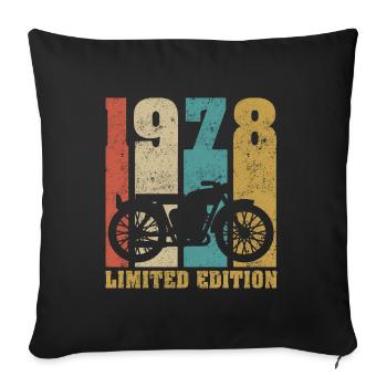 Vintage Moto 1978 Rétro Cadeau D'anniversaire - Housse de coussin décorative 45 x 45 cm - noir - Devant