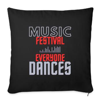 Music-festival - Housse de coussin décorative 45 x 45 cm - noir - Devant