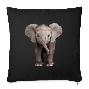 Baby Elephant Elefant - Sofa pillowcase 17,3'' x 17,3'' (45 x 45 cm) - black - Front