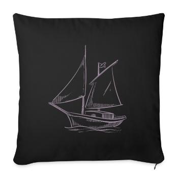 Sailing adventures in silhouette: Elegant - Sofa pillowcase 17,3'' x 17,3'' (45 x 45 cm) - black - Front