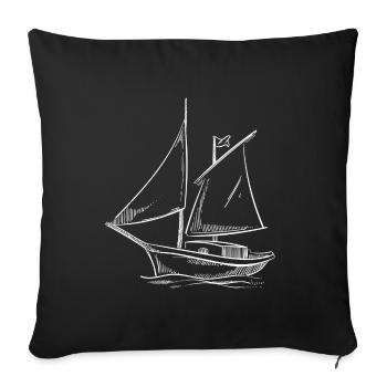 Sailing adventures in silhouette: Elegant - Sofa pillowcase 17,3'' x 17,3'' (45 x 45 cm) - black - Front