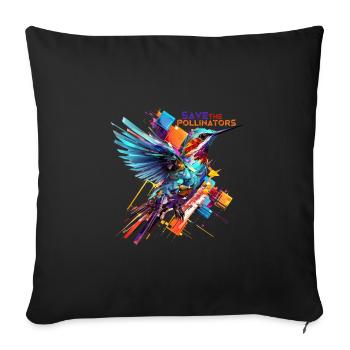 Save the Pollinators - Sofa pillowcase 17,3'' x 17,3'' (45 x 45 cm) - black - Front