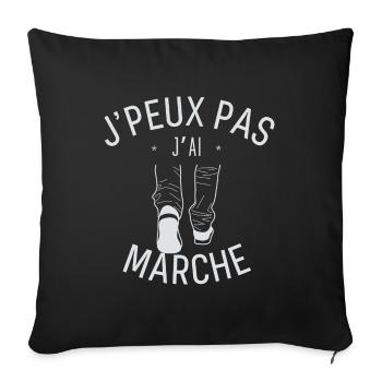 J peux pas j ai marche - Housse de coussin décorative 45 x 45 cm - noir - Devant