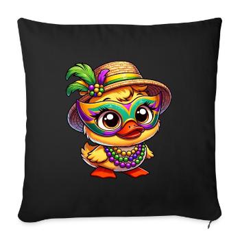 Mardi Gras Cartoon Duck - Sofa pillowcase 17,3'' x 17,3'' (45 x 45 cm) - black - Front