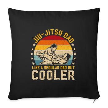Papa jiu jitsu comme un papa normal mais plus cool - Housse de coussin décorative 45 x 45 cm - noir - Devant