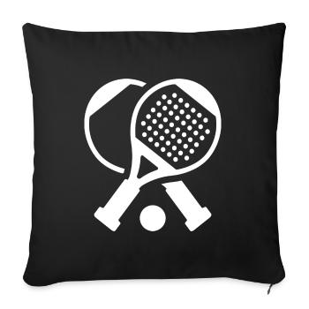 Padel Motif with Padel Racket Padel Tennis Player - Sofa pillowcase 17,3'' x 17,3'' (45 x 45 cm) - black - Front