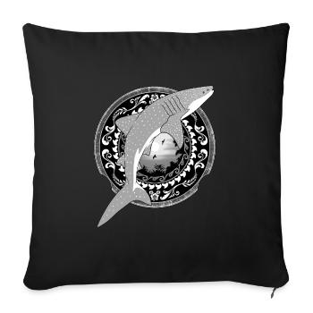 Whale Shark Hawaiian - Sofa pillowcase 17,3'' x 17,3'' (45 x 45 cm) - black - Front
