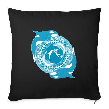 Fille de Poséidon - Housse de coussin décorative 45 x 45 cm - noir - Devant