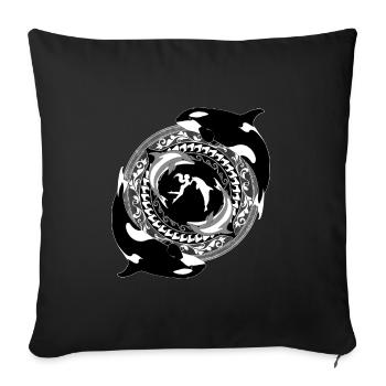 Fille de Poséidon - Housse de coussin décorative 45 x 45 cm - noir - Devant