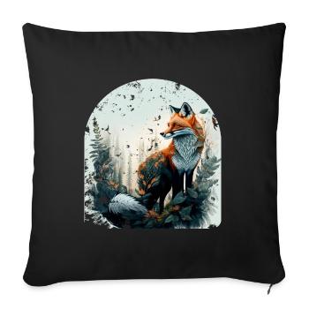Fuchs Natur Wald Umweltschutz Klimaschutz - Sofakissenbezug 45 x 45 cm - Schwarz - Vorne