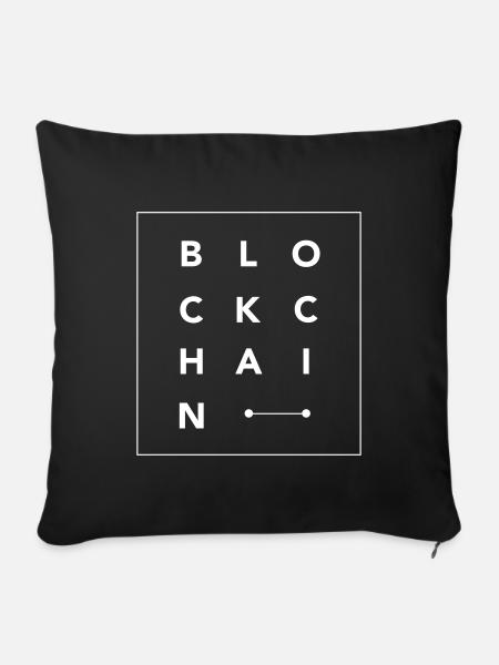 BlockChain-Buchstabenquadrat - Sofakissenbezug 45 x 45 cm - Schwarz