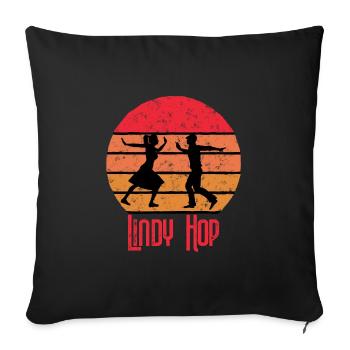 Lindy Hop Sunset Vintage Dancing Gift Swing - Sofa pillowcase 17,3'' x 17,3'' (45 x 45 cm) - black - Front