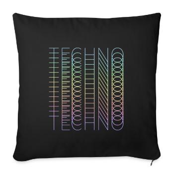 techno techno techno - Housse de coussin décorative 45 x 45 cm - noir - Devant