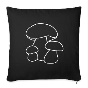 Porcini mushrooms - mushrooms - Sofa pillowcase 17,3'' x 17,3'' (45 x 45 cm) - black - Front