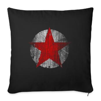 Red star vintage look - Sofa pillowcase 17,3'' x 17,3'' (45 x 45 cm) - black - Front