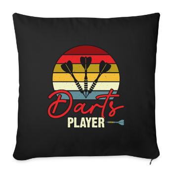 Sports Equipment - Darts Player 1 - Sofa pillowcase 17,3'' x 17,3'' (45 x 45 cm) - black - Front