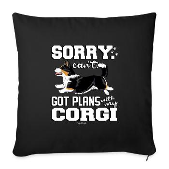 corgiplans10 - Sofakissenbezug 45 x 45 cm - Schwarz - Vorne