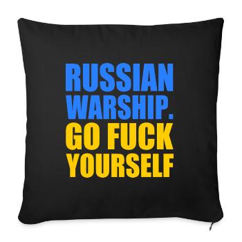 russian warship go f yourself - Sofakissenbezug 45 x 45 cm - Schwarz - Vorne