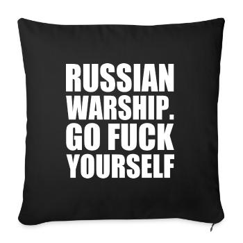 russian warship go f yourself - Sofakissenbezug 45 x 45 cm - Schwarz - Vorne