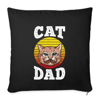 Cat Dad - Sofa pillowcase 17,3'' x 17,3'' (45 x 45 cm) - black - Front