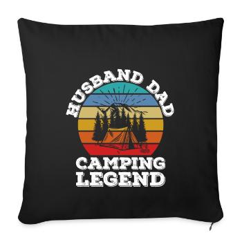 Husband Dad Camping Legend - Sofa pillowcase 17,3'' x 17,3'' (45 x 45 cm) - black - Front