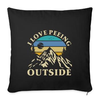 I Love peeing outside - Sofakissenbezug 45 x 45 cm - Schwarz - Vorne