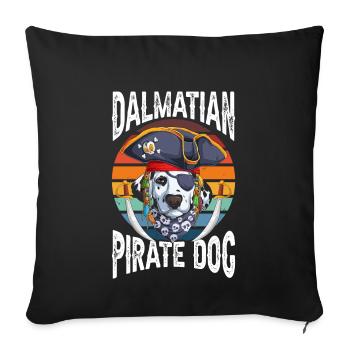Dalmatian Pirate Dog - Sofa pillowcase 17,3'' x 17,3'' (45 x 45 cm) - black - Front