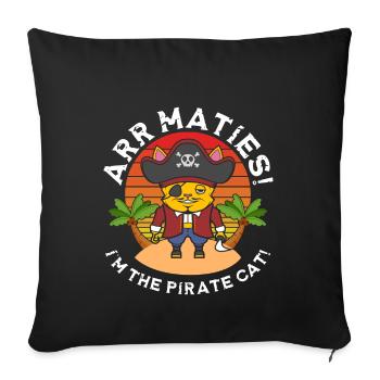 Arrmaties! In the Pirate Cat - Sofa pillowcase 17,3'' x 17,3'' (45 x 45 cm) - black - Front