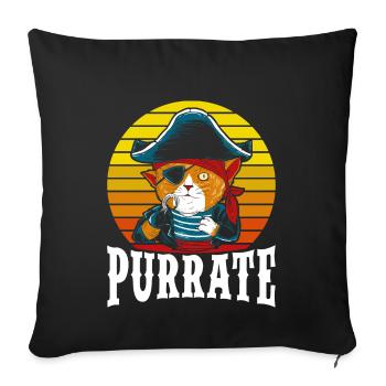 Purrate - Sofa pillowcase 17,3'' x 17,3'' (45 x 45 cm) - black - Front