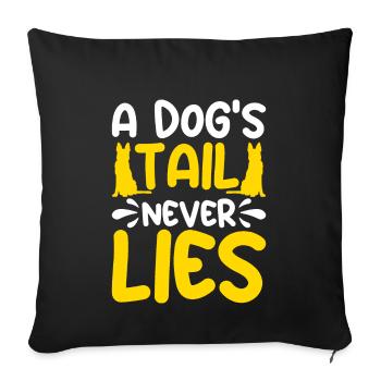 La queue d’un chien ne ment jamais - Housse de coussin décorative 45 x 45 cm - noir - Devant