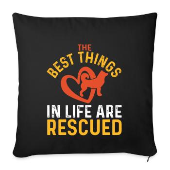 Les meilleures choses de la vie sont sauvées - Housse de coussin décorative 45 x 45 cm - noir - Devant