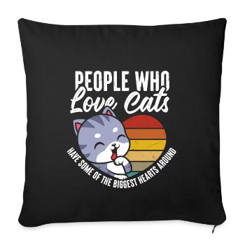 Les gens qui aiment les chats - Housse de coussin décorative 45 x 45 cm - noir - Devant