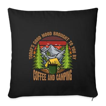 Bonne humeur apportée avec du café - Housse de coussin décorative 45 x 45 cm - noir - Devant