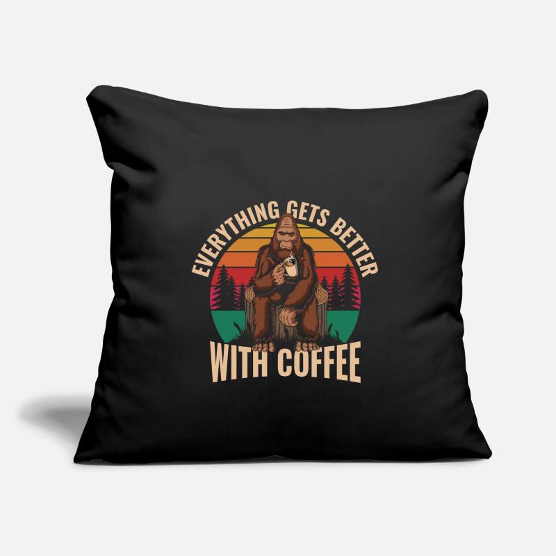 Everything gets better with coffee Sofa pillowcase 17,3'' x 17,3'' (45 x 45 cm)