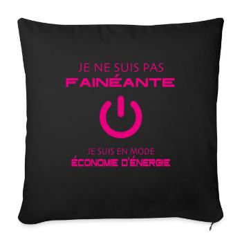 Fainéante en mode économie d'énergie - Housse de coussin décorative 45 x 45 cm - noir - Devant