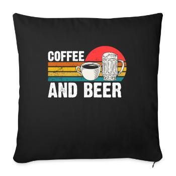Kaffee Und Bier Retro - Sofakissenbezug 45 x 45 cm - Schwarz - Vorne