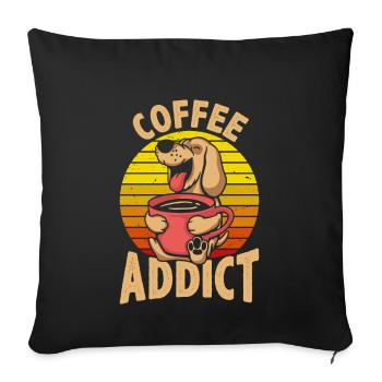 Coffee-dependent retro - Sofa pillowcase 17,3'' x 17,3'' (45 x 45 cm) - black - Front