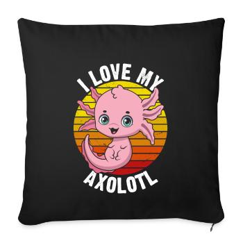 Ich Liebe Meine Axolotl Im Retro - Sofakissenbezug 45 x 45 cm - Schwarz - Vorne