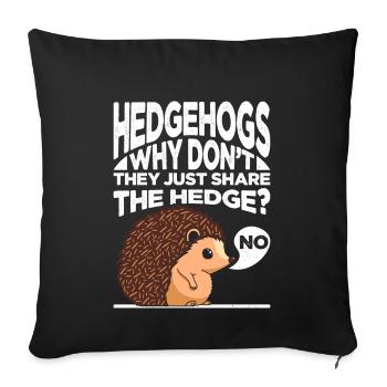 T-shirt hérisson mignon - Housse de coussin décorative 45 x 45 cm - noir - Devant