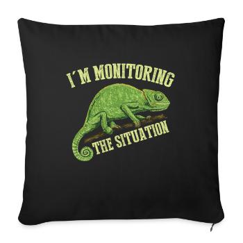 J’ai surveillé la situation, T-shirt caméléon - Housse de coussin décorative 45 x 45 cm - noir - Devant