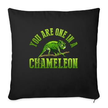 Vous ne faites qu’un dans un T-shirt caméléon - Housse de coussin décorative 45 x 45 cm - noir - Devant